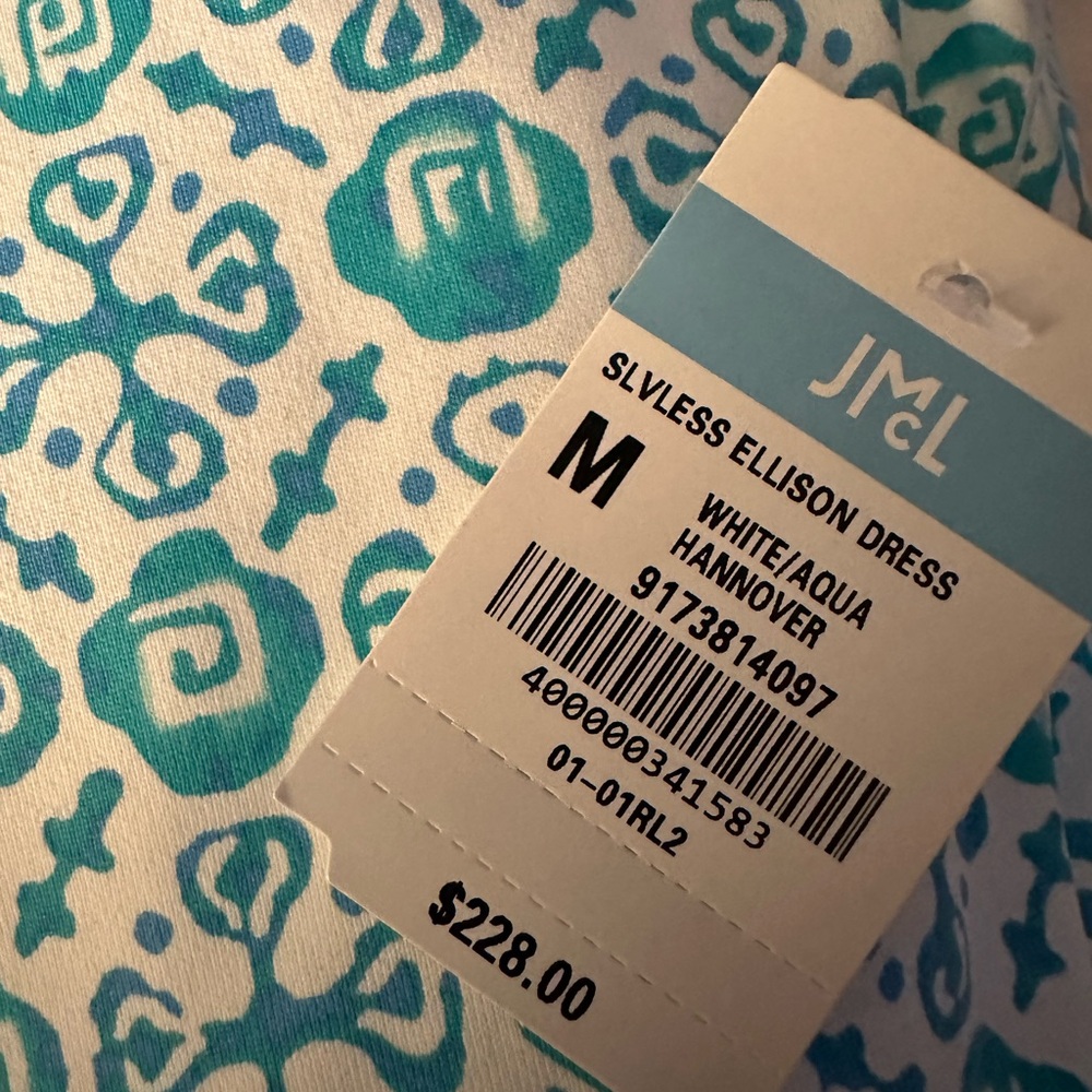 J. McLaughlin Teal and White Floral Dress - Picture 4 of 5